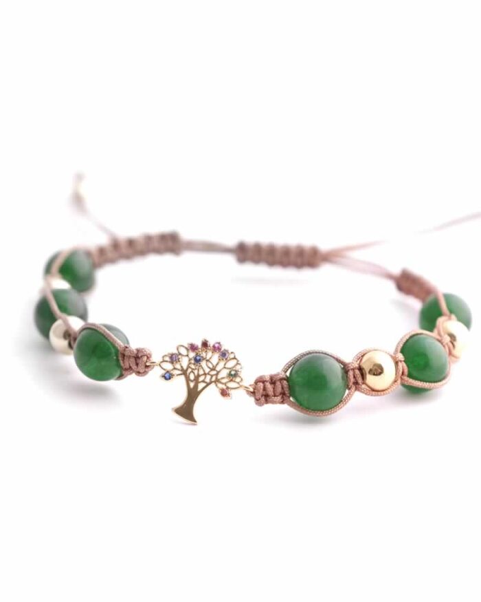 Pulsera magia jade con perlas naturales y dije en forma de árbol 02